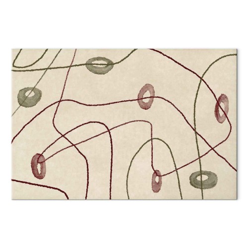 Obraz - Linie i kształty - labirynt z koralików na bladym przecieranym tle