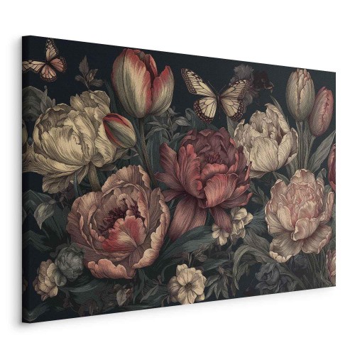 Obraz - Kwiaty na turkusowym tle