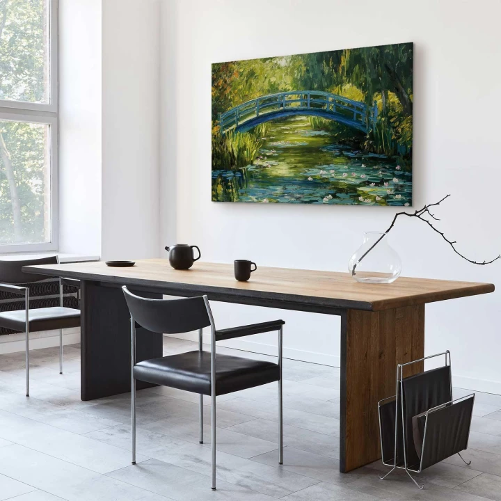 Obraz - Impresjonistyczny mostek - obraz mostu na malowniczym tle