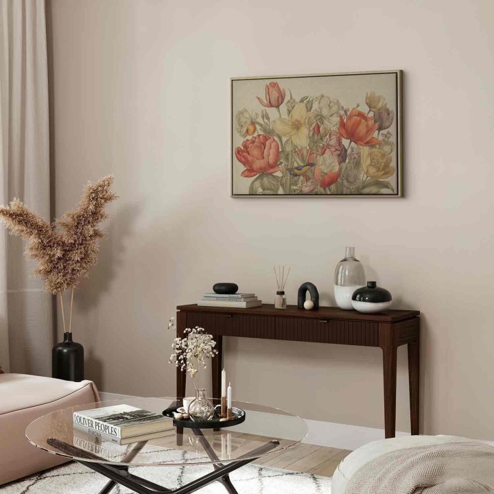 Obraz - Bukiet kwiatów na kremowym tle