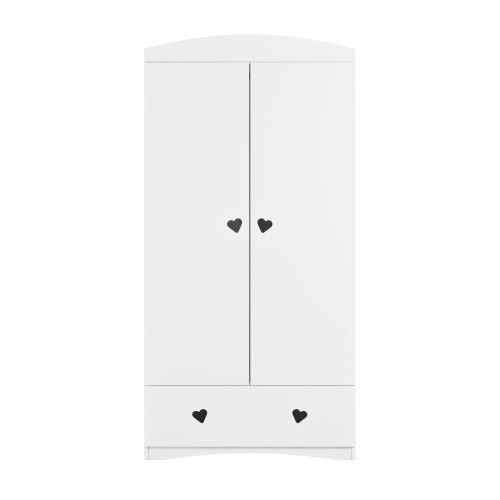 Szafa Julia – biała szafa do pokoju dziewczynki z sercami