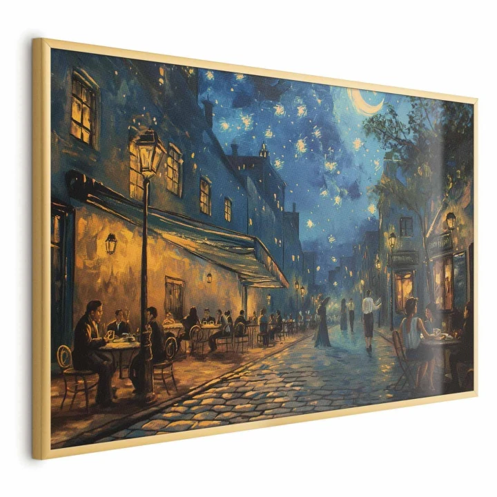 Plakat - Uliczka Paryża - obraz inspirowany stylem Vincenta van Gogha