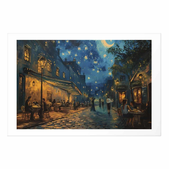 Plakat - Uliczka Paryża - obraz inspirowany stylem Vincenta van Gogha