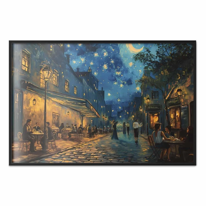 Plakat - Uliczka Paryża - obraz inspirowany stylem Vincenta van Gogha