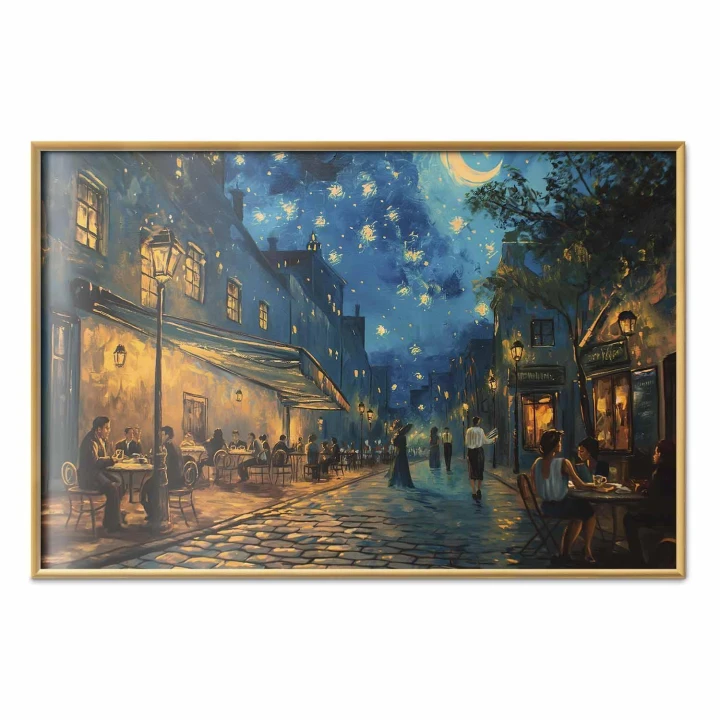 Plakat - Uliczka Paryża - obraz inspirowany stylem Vincenta van Gogha