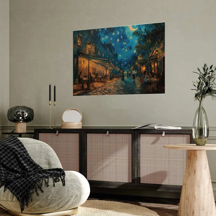 Plakat - Uliczka Paryża - obraz inspirowany stylem Vincenta van Gogha