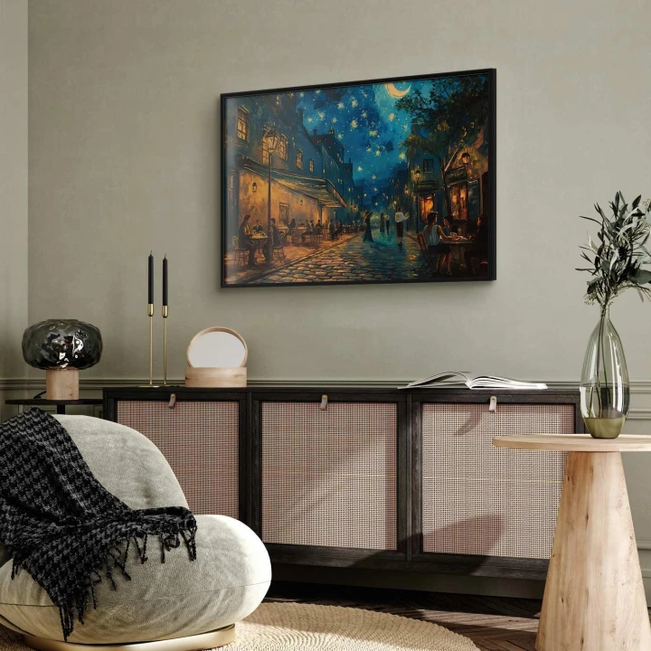 Plakat - Uliczka Paryża - obraz inspirowany stylem Vincenta van Gogha