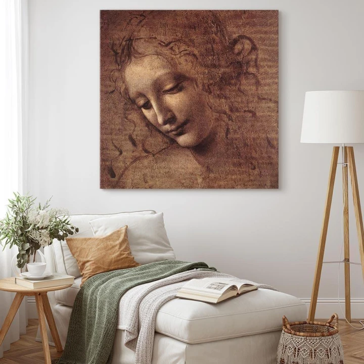 Obraz - Leonardo da Vinci – Głowa młodej kobiety (Leda)