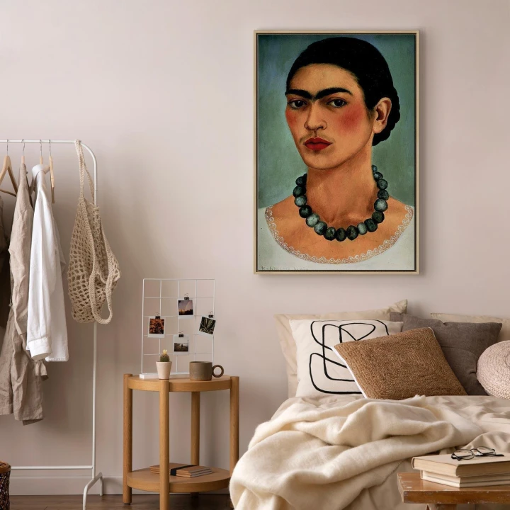 Obraz - Frida Kahlo – Autoportret z naszyjnikiem z koralików
