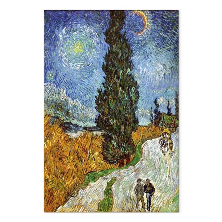 Obraz - Vincent van Gogh – Droga z cyprysem i gwiazdą
