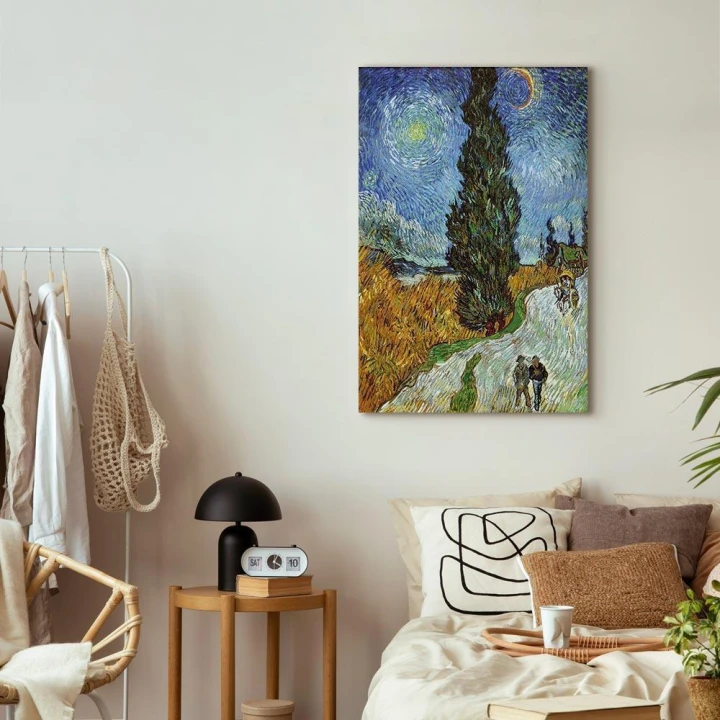 Obraz - Vincent van Gogh – Droga z cyprysem i gwiazdą