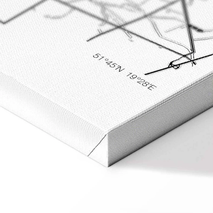 Obraz - Mapa miasta: Łódź (1-częściowy) pionowy