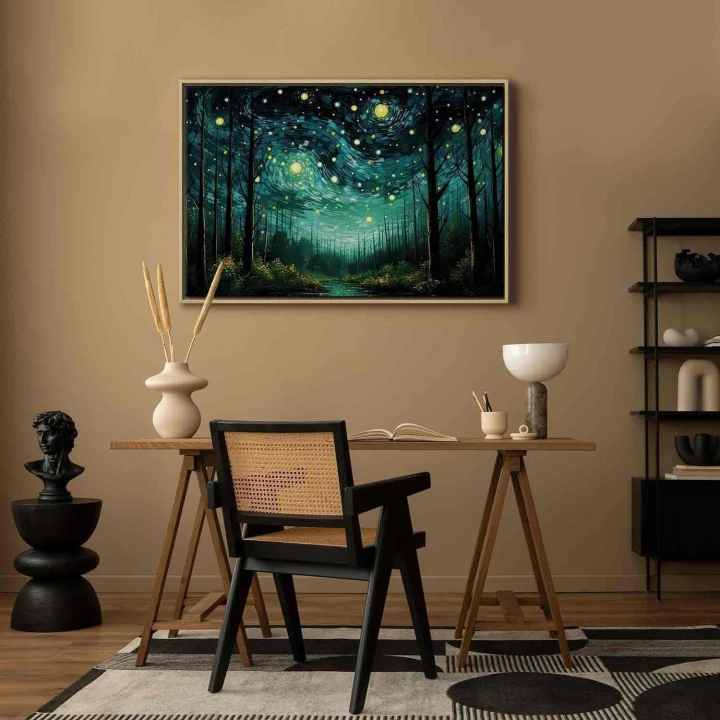 Obraz - Gwieździsta noc - współczesna wersja nocnego nieba Van Gogha