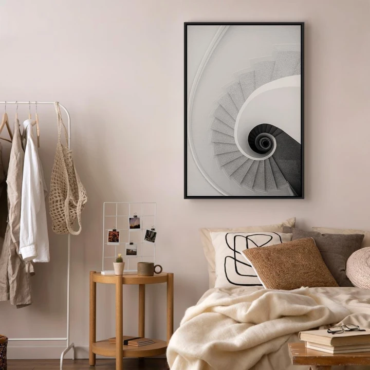 Obraz - Białe schody (1-częściowy) pionowy