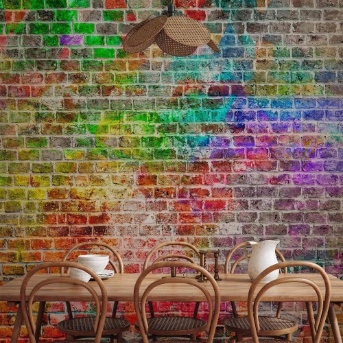 Fototapeta - Tęczowy mur
