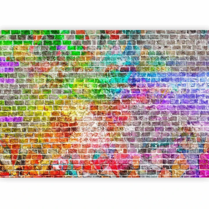 Fototapeta - Tęczowy mur