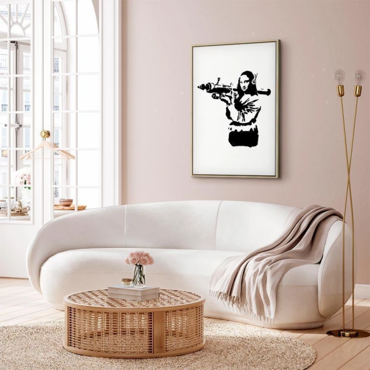 Obraz - Banksy Mona Lisa with Rocket Launcher (1-częściowy) pionowy