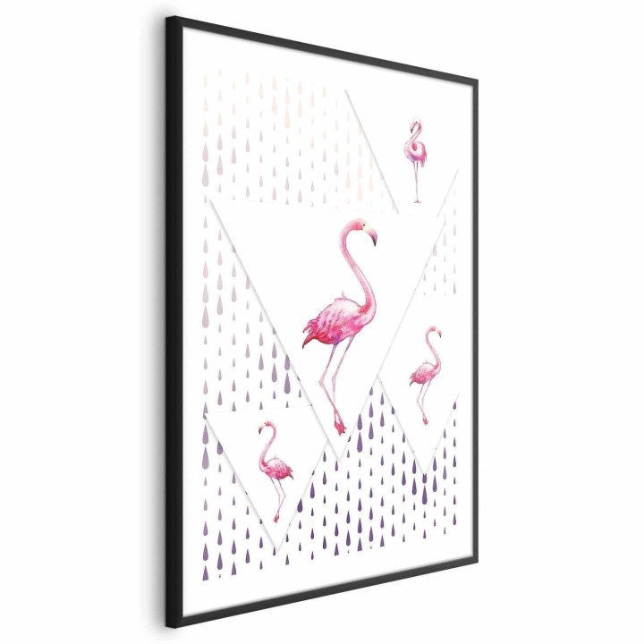 Plakat - Rodzina flamingów