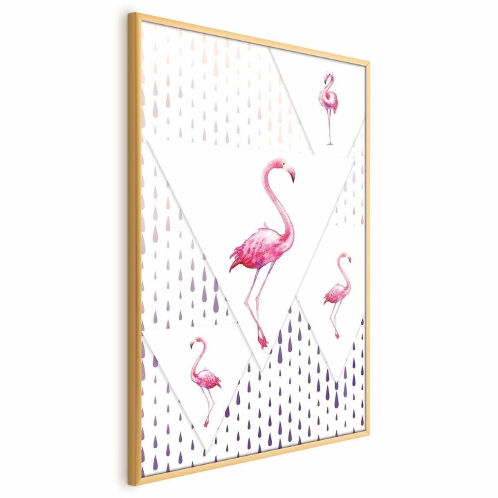Plakat - Rodzina flamingów