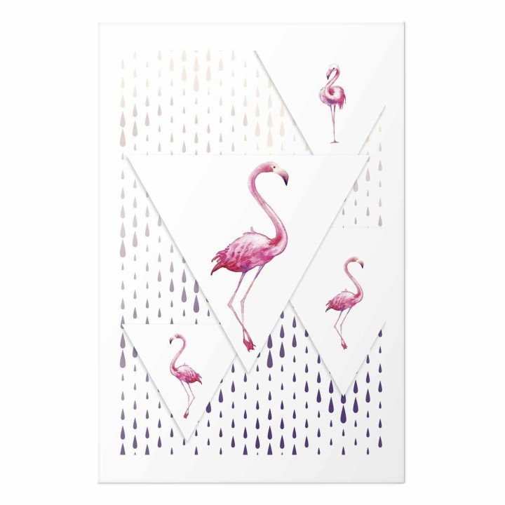 Plakat - Rodzina flamingów