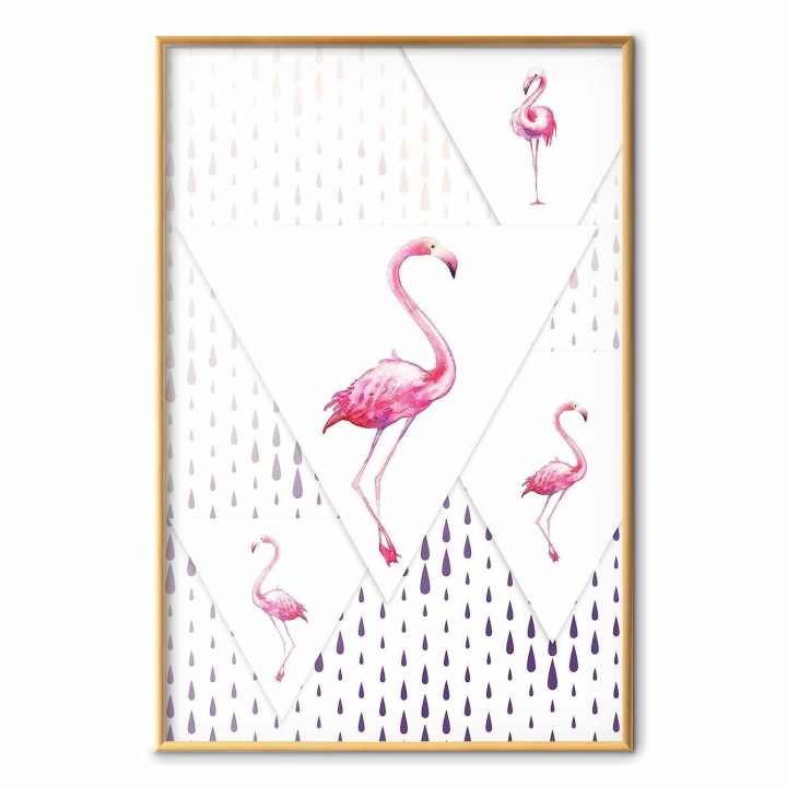Plakat - Rodzina flamingów