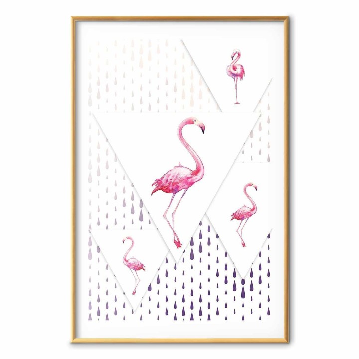 Plakat - Rodzina flamingów