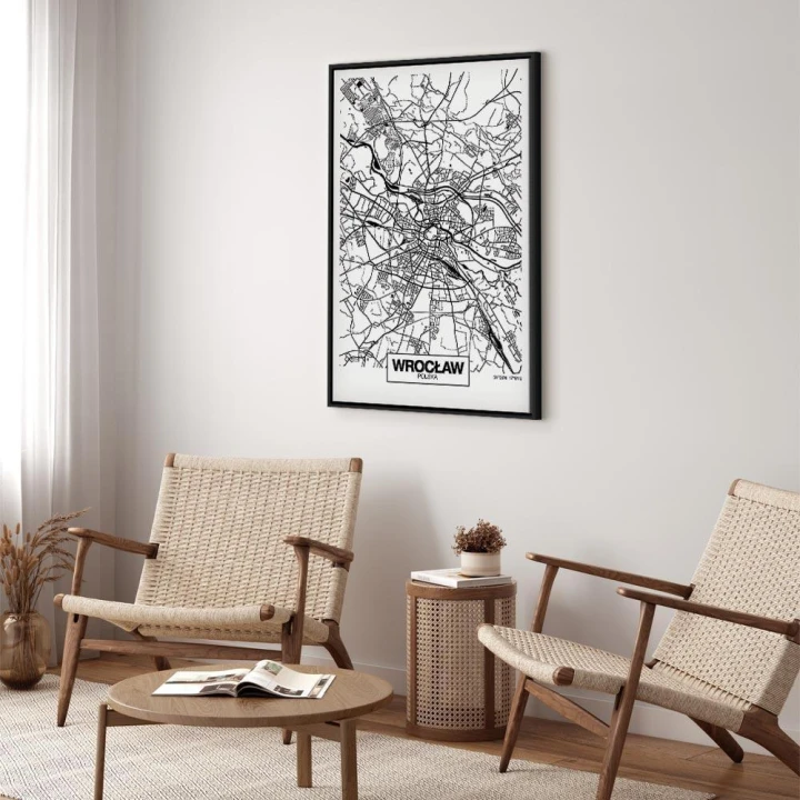 Obraz - Mapa miasta: Wrocław (1-częściowy) pionowy