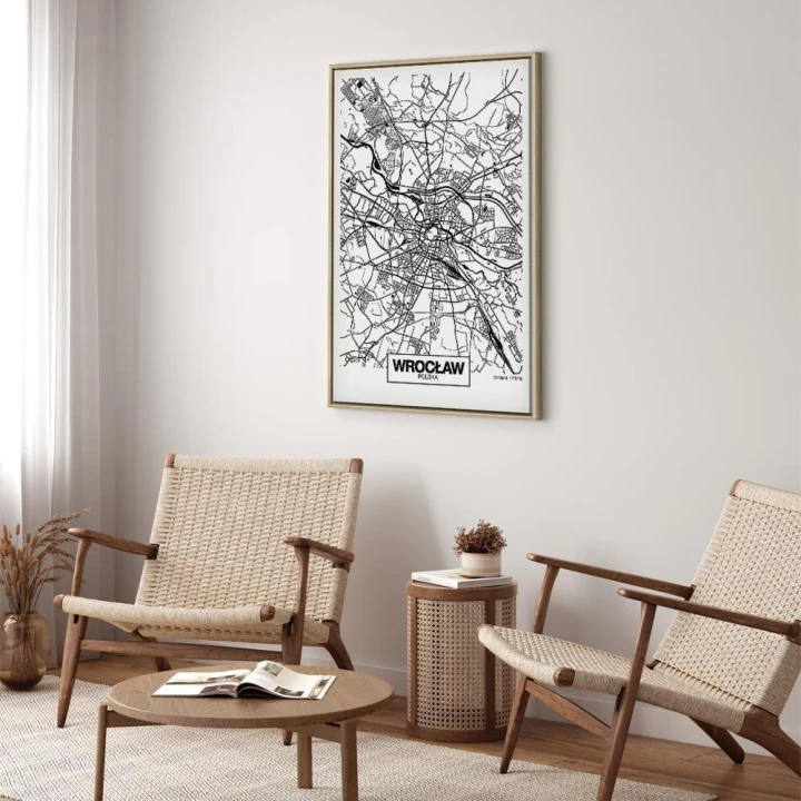 Obraz - Mapa miasta: Wrocław (1-częściowy) pionowy