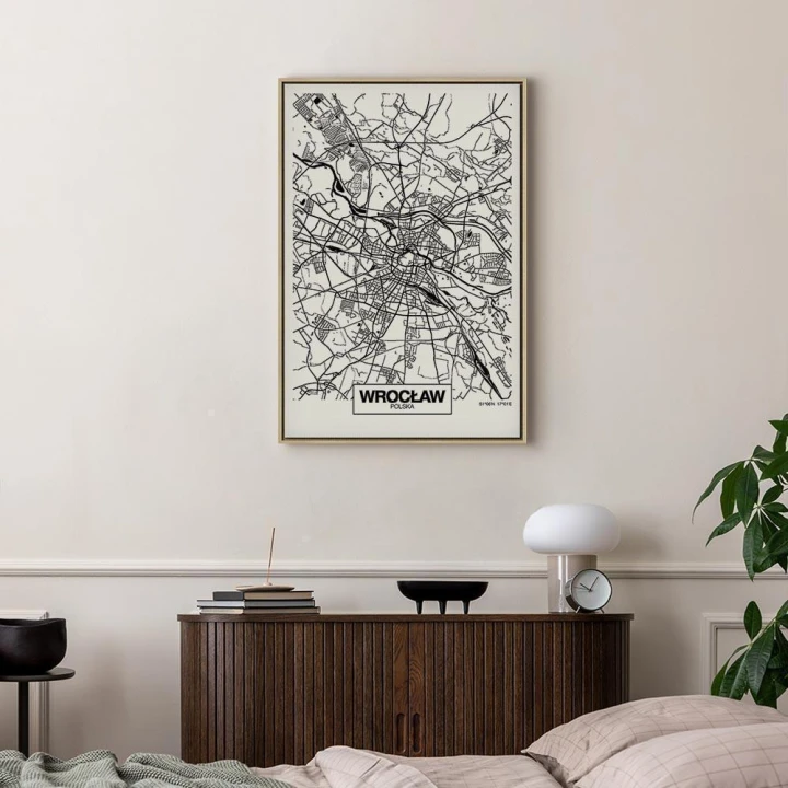 Obraz - Mapa miasta: Wrocław (1-częściowy) pionowy