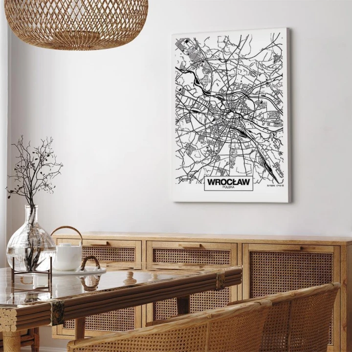 Obraz - Mapa miasta: Wrocław (1-częściowy) pionowy