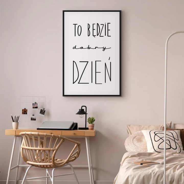 Obraz - Sztuka słów (1-częściowy) - inspirujący czarny napis na białym tle