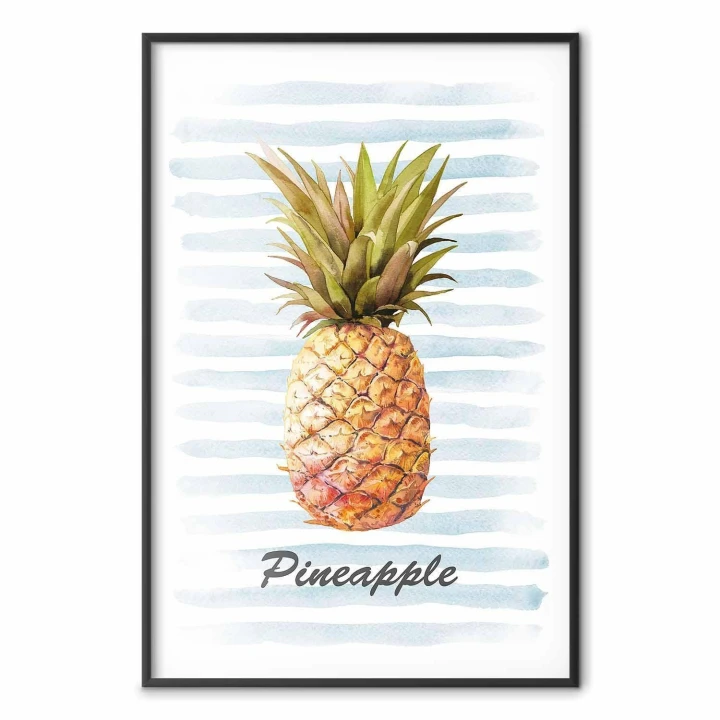 Plakat - Ananas i paski
