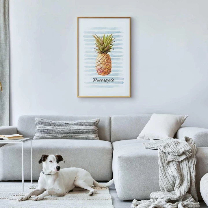 Plakat - Ananas i paski