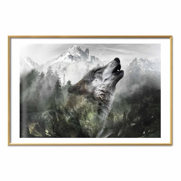 Plakat - Wyjący wilk