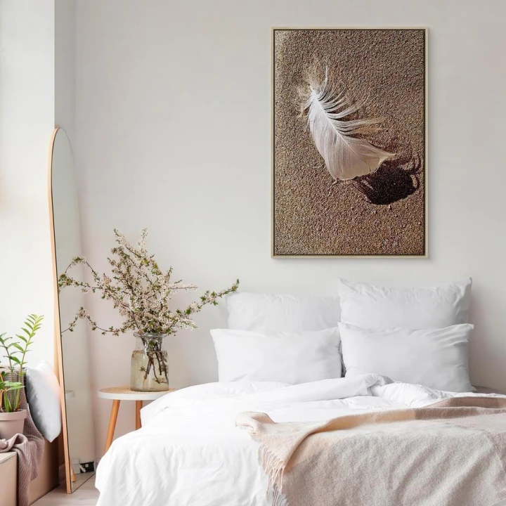 Obraz - Pióro na piasku (1-częściowy) pionowy