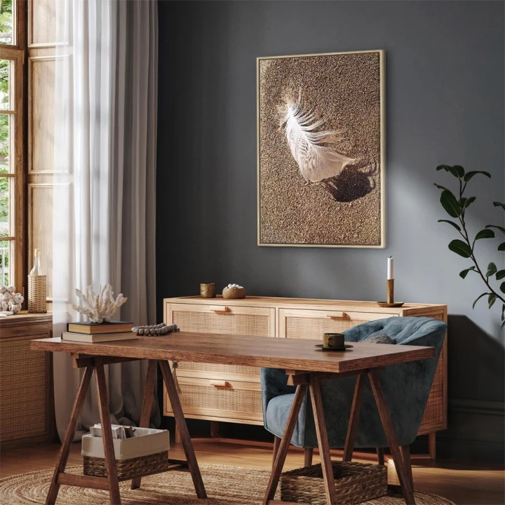 Obraz - Pióro na piasku (1-częściowy) pionowy