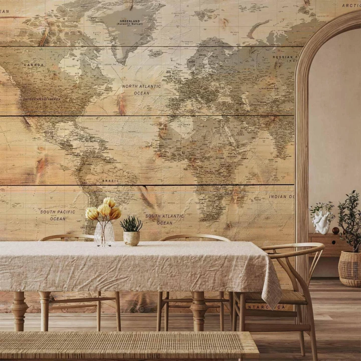 Fototapeta - Mapa na deskach