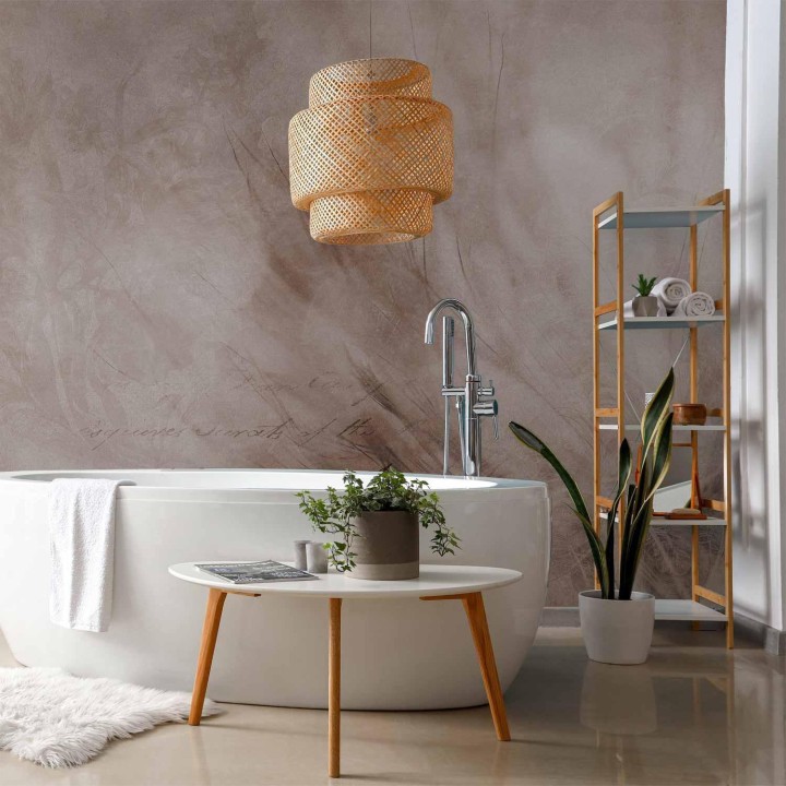 Fototapeta - Abstrakcja scandi boho - delikatna kompozycja z napisami i kwiatami