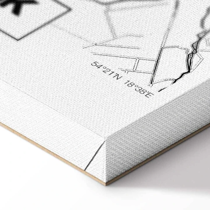 Obraz - Mapa miasta: Gdańsk (1-częściowy) pionowy