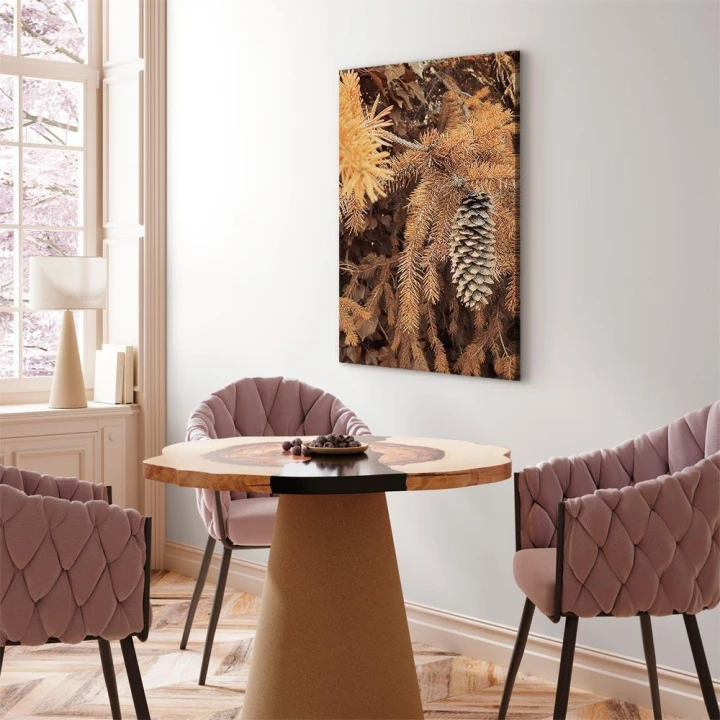 Obraz - Złota szyszka (1-częściowy) pionowy