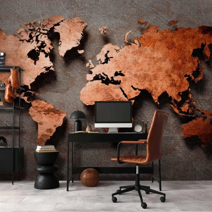 Fototapeta - Miedziana mapa