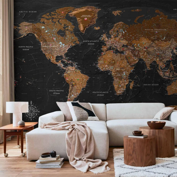 Fototapeta - Świat: Stylowa mapa