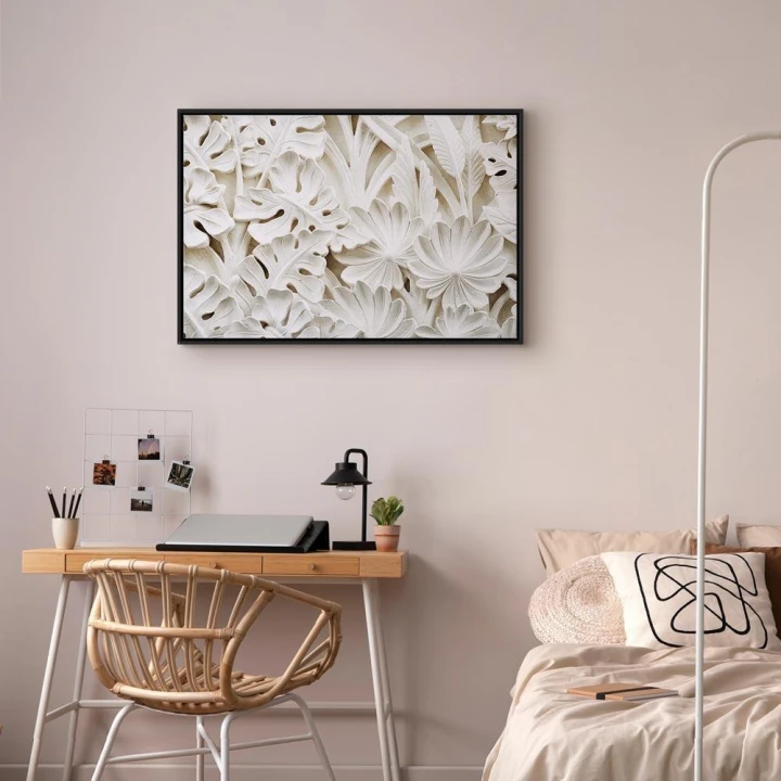 Obraz - Ceramiczne liście (1-częściowy) szeroki