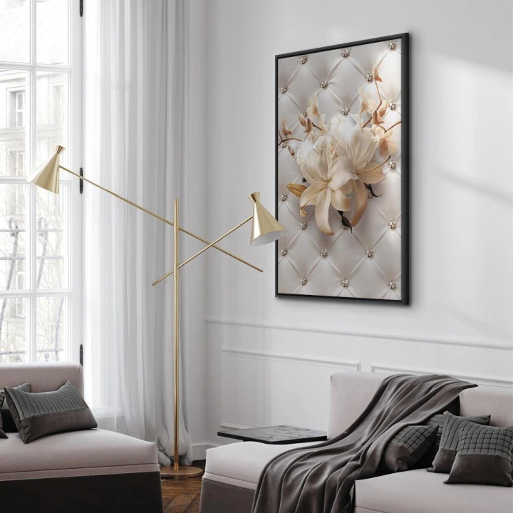 Obraz - Diamentowe lilie (1-częściowy) pionowy