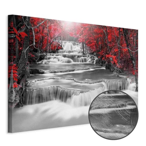 Obraz - Kaskada myśli (1-częściowy) szeroki czerwony