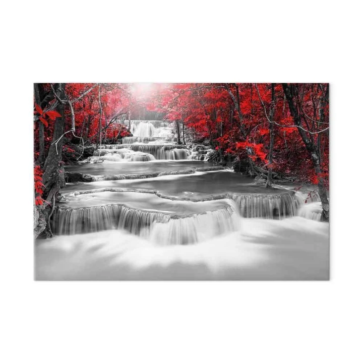 Obraz - Kaskada myśli (1-częściowy) szeroki czerwony