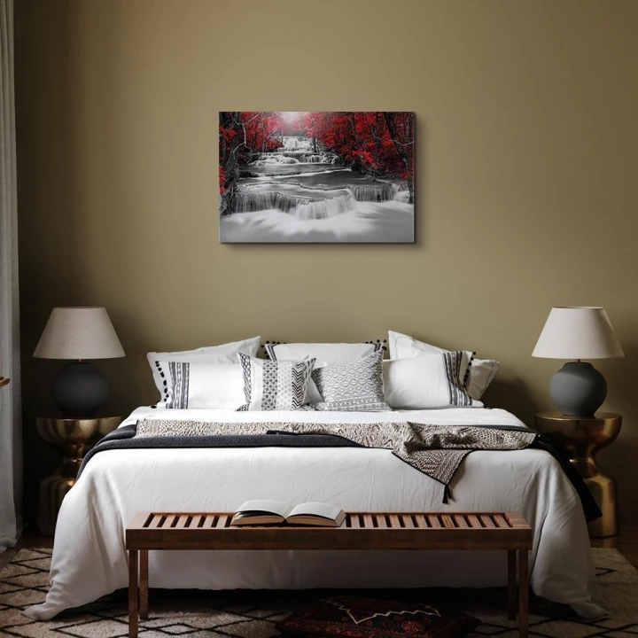 Obraz - Kaskada myśli (1-częściowy) szeroki czerwony