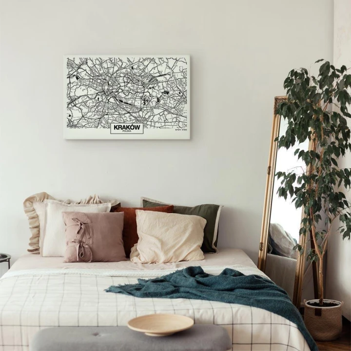 Obraz - Mapa miasta: Kraków (1-częściowy) szeroki