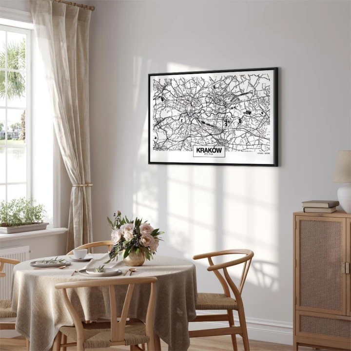 Obraz - Mapa miasta: Kraków (1-częściowy) szeroki