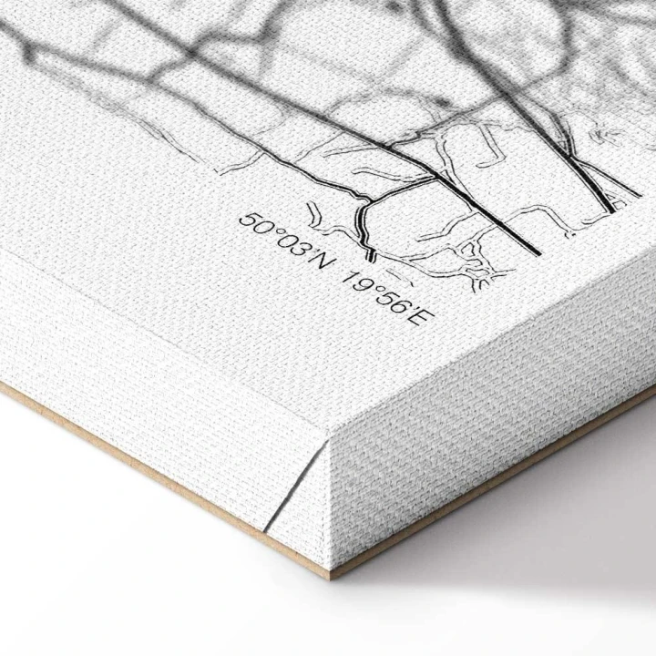 Obraz - Mapa miasta: Kraków (1-częściowy) szeroki